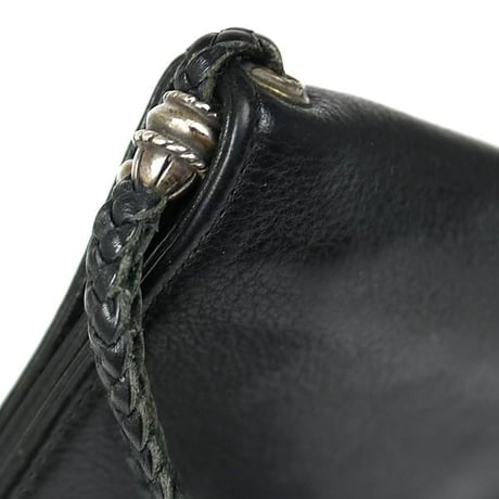 Chrome Hearts 2 Zip Cross Button Wallet With Strap Black #101994