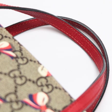 GUCCI Children's Tote Bag GG Ribbon Printed Canvas Beige #75218