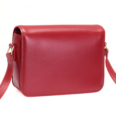 CELINE Teen Triomphe Shoulder Bag Calf Leather Red #74419