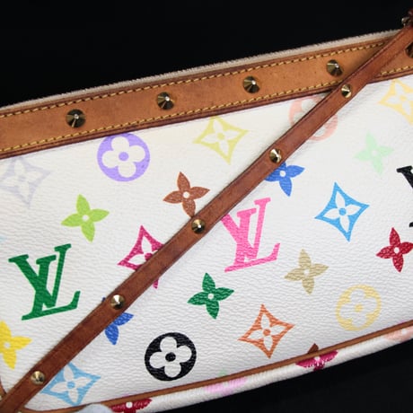 Louis Vuitton x Murakami Pochette Accessory Pouch Monogram Multicolor White M92649 #74953