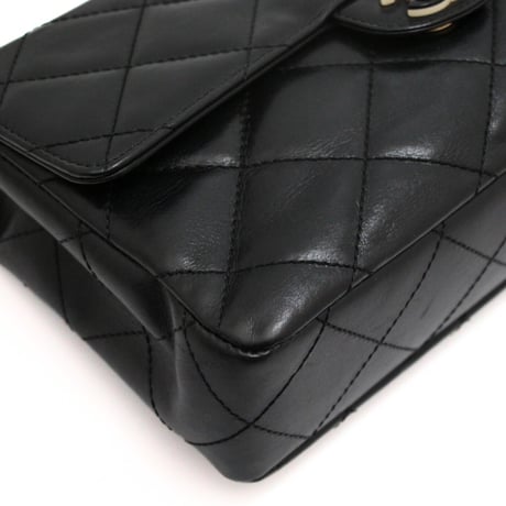 CHANEL Classic Flap Bag with Plastic Chain Quilted Leather Black #71203
