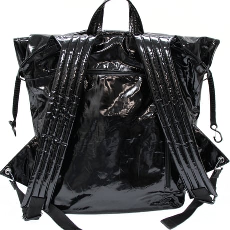 BOTTEGA VENETA Tent Truck Backpack Patent Leather Black #74388