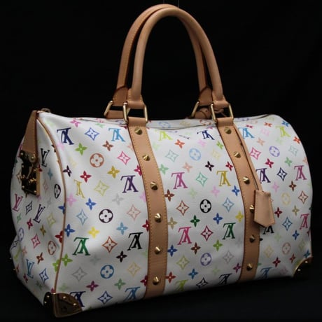 Louis Vuitton x Murakami Keepall 45 Boston Bag Monogram Multicolor White M92641 #73280