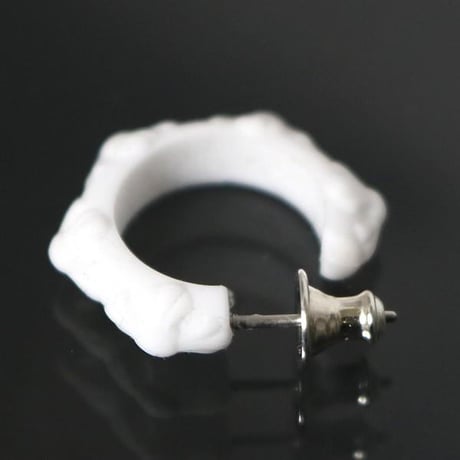 Chrome Hearts Silicone Rubber Cross Band Hoop Earring White #101317
