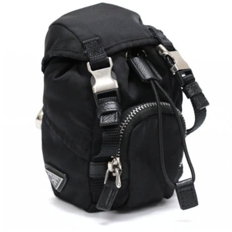 PRADA Backpack Charm Nylon Black #75127