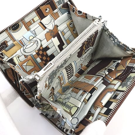 HERMES Azap Compact Silk'In Wallet Epsom Leather Rouge Sellier #18839