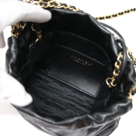 CHANEL 22 Mini Handbag Quilted Calfskin Black #73938