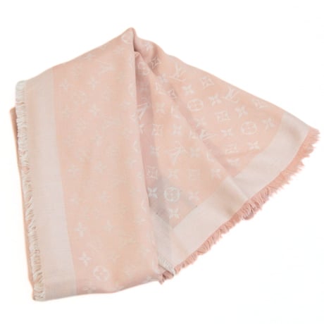 Louis Vuitton Monogram Scarf Wool Silk Rose Ballerine M72046 #73424