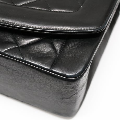 CHANEL Diana 25 Medium Flap Bag Quilted Lambskin Black ＃75275