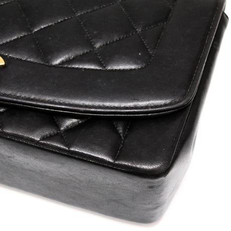 CHANEL Diana 25 Medium Flap Bag Quilted Lambskin Black ＃74785
