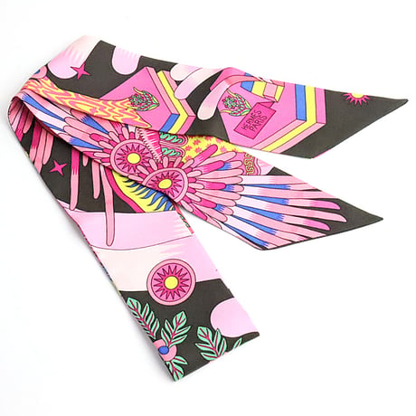 HERMES Twilly Scarf Silk Pink #19190