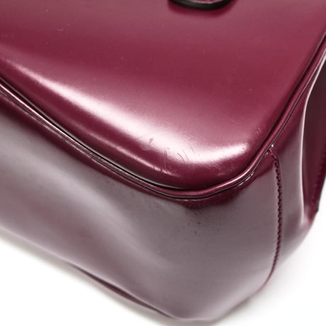 GUCCI Lady Lock Satchel Bag Leather Purple #74865
