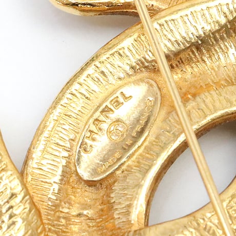 CHANEL CC Logo Motif Pin Brooch Gold-toned #18082