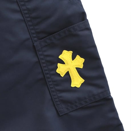 Chrome Hearts Leather-Patch Nylon Carpenter Pants with Cross Patch #30464