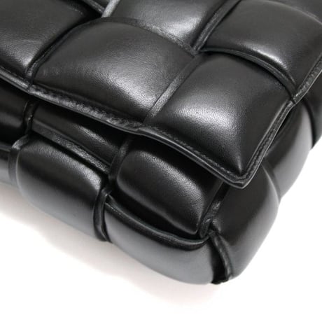 BOTTEGA VENETA Cassette Shoulder Bag Padded Intrecciato Leather Black #75039