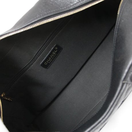 CHANEL Timeless CC Bowling Bag Quilted Caviar Black #74979