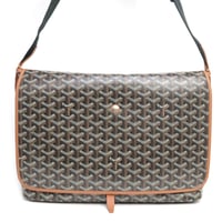 GOYARD Capetien MM Messenger Bag Goyardine Coated Canvas Black/Brown #30039