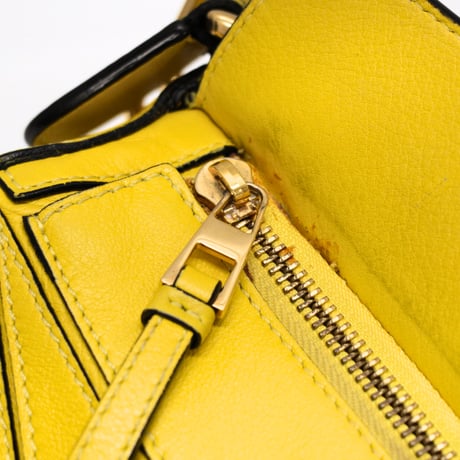 LOEWE Medium Puzzle Bag Leather Yellow #74295