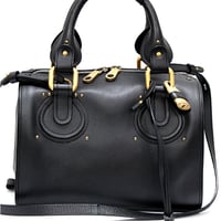 Chloe Paddington Aurora Handbag Leather Black #72158