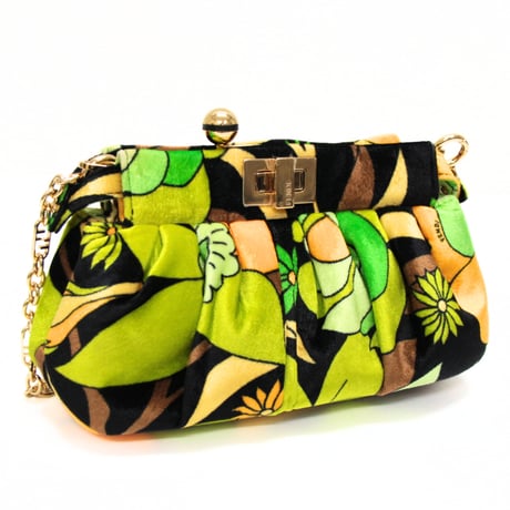 FENDI Peekaboo Click Clutch Printed Velvet ＃74811