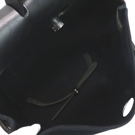 HERMES Herbag Ado PM Toile Officier Vache Hunter Leather Black ＃18372