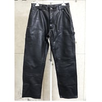 Chrome Hearts Carpenter Double Knee Leather Pants Black #31078
