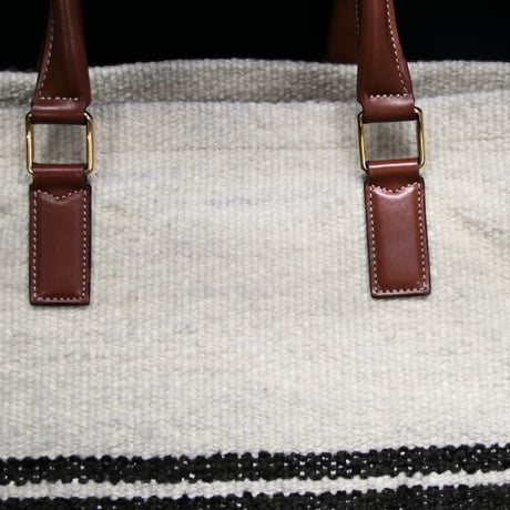 CELINE Plein Soleil Horizontal Cabas Tote Bag Canvas Leather Neutral #74178