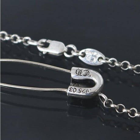 Chrome Hearts Safety Pin 1P Diamond Roll Chain Necklace #103118