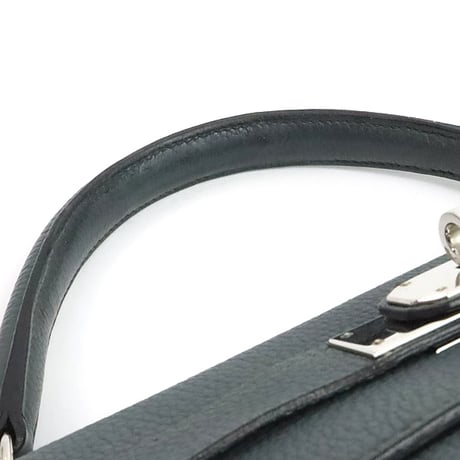 HERMES Retourne Kelly 40 Handbag Taurillion Clemence Leather Bleu Orage #19290