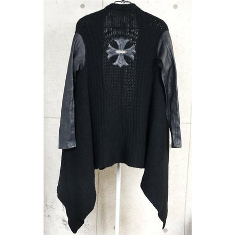 Chrome Hearts CH Plus Patch Leather-Accent Cashmere Knit #103268