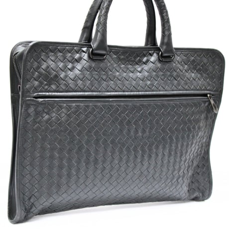 BOTTEGA VENETA Briefcase Intrecciato Leather Gray #75180