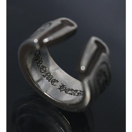 Chrome Hearts Large Scroll Label Ring #102393