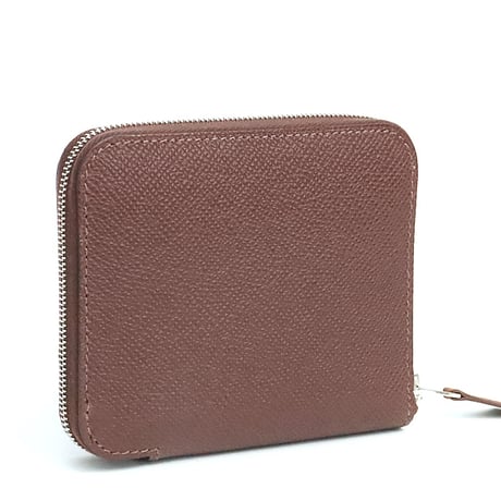 HERMES Azap Compact Silk'In Wallet Epsom Leather Rouge Sellier #18839