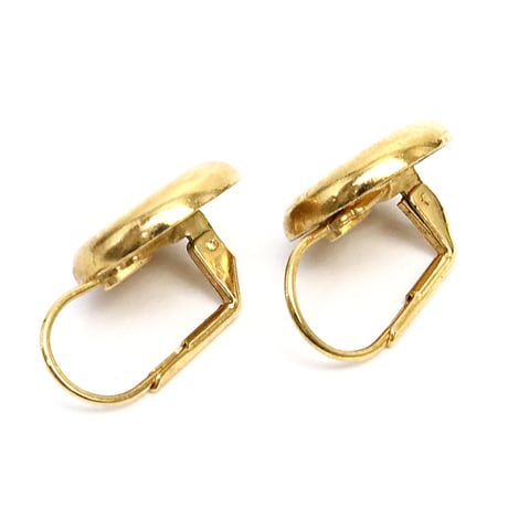 CHANEL CC Logo Pierced Earrings Gold-toned 96A #18248