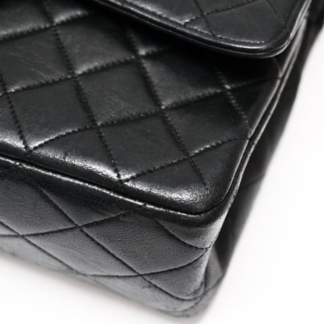CHANEL Classic 25 Medium Double Flap Bag Quilted Lambskin Black #74983