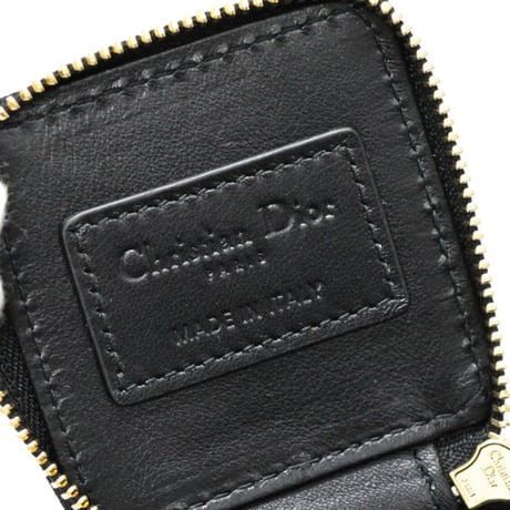 Christian Dior Micro Lady Dior Cube Pouch Cannage Patent Black #73121