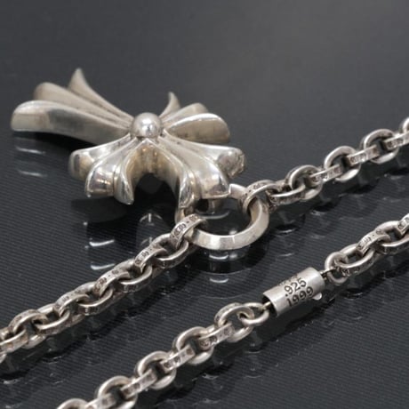 Chrome Hearts Small CH Cross Pendant with Paper Chain Necklace #30606
