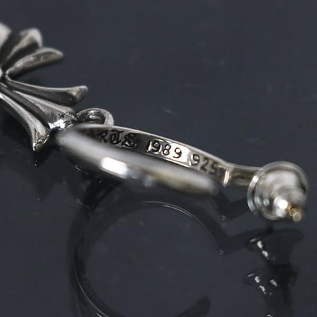 Chrome Hearts Brand-New Tiny CH Cross Hoop Earrings #102616
