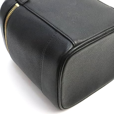 CHANEL CC Logo Vanity Bag Caviar Black #19155