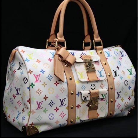 Louis Vuitton x Murakami Keepall 45 Boston Bag Monogram Multicolor White M92641 #73280