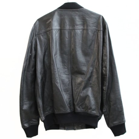 Rick Owens 25SS BAUHAUS FLIGHT Bomber Jacket Leather Black ＃30512