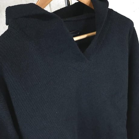Chrome Hearts Pony Hair Cross Patched V-Neck Cashmere Sweater Black ＃101529
