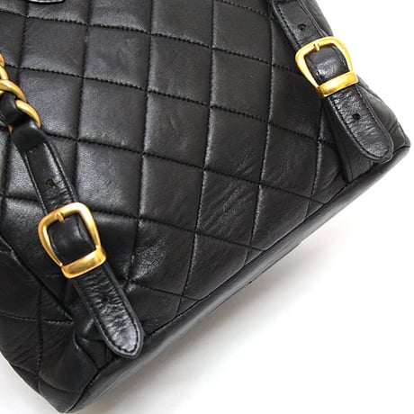 CHANEL Duma Backpack Quilted Lambskin Black ＃71225