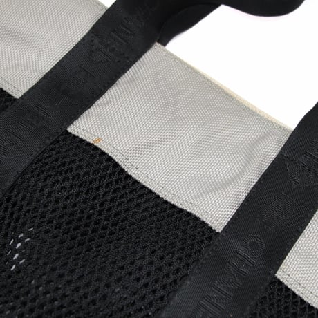 CHANEL Sports Line Shoppoing Mesh Tote Bag Nylon Gray Black #74407