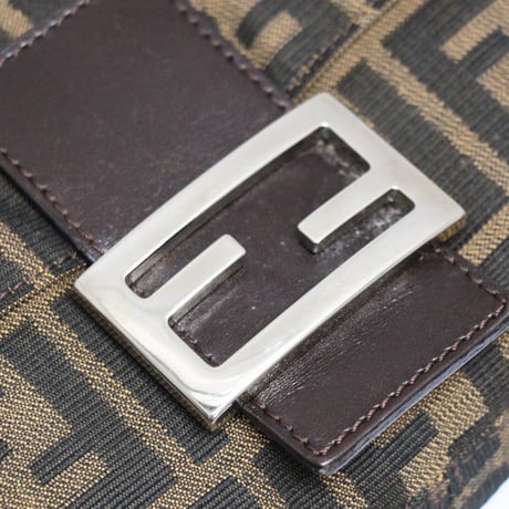 FENDI Mamma Baguette Bag Zucca Canvas ＃75174