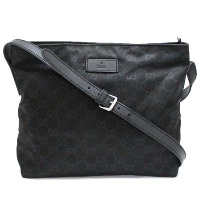 GUCCI GG Nylon & Leather Crossbody Shoulder Bag