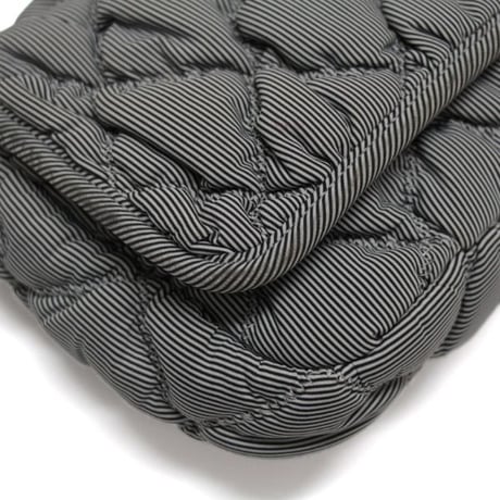 CHANEL Bubble Flap Shoulder Bag Quilted Nylon Gray＃75035