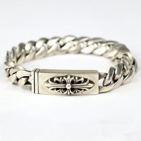 CHROME HEARTS Baby Classic Floral Cross ID Bracelet 20 Links #103612
