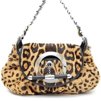 Christian Dior Jazz Club Shoulder Bag Leopard Print Pony Hair #15372