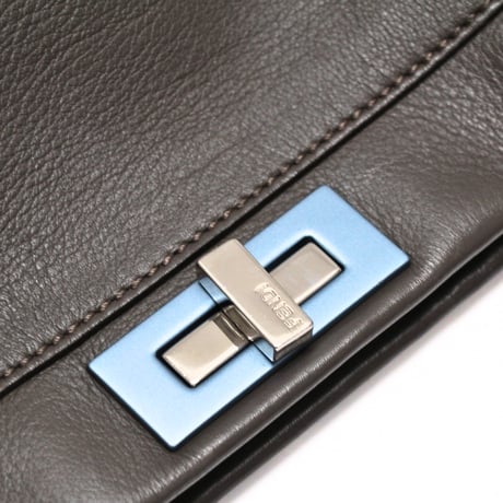 FENDI Medium Peekaboo Handbag Leather Gray ＃75050